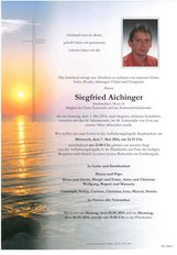Siegfried Aichinger, verstorben am 03. Mai 2014
