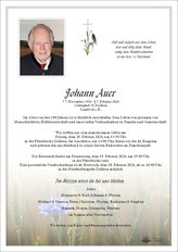 Johann Auer, verstorben am 07. Februar 2026