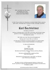 Karl Bachleitner, verstorben am 05. April 2021