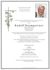 Rudolf Baumgartner, verstorben am 10. Mai 2017