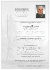 Hermann Beneder, verstorben am 25. Oktober 2017
