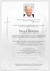 Paula Berger, verstorben am 15. April 2020
