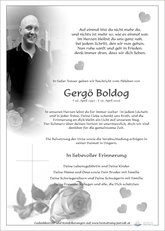 Gerg� Boldog, verstorben am 16. April 2026