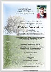 Christine Brandstätter, verstorben am 20. Mai 2020