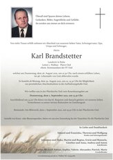 Karl Brandstetter, verstorben am 26. August 2021