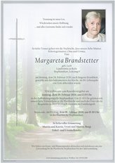Margareta Brandstetter, verstorben am 24. Februar 2020