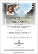 Helga Brandtner, verstorben am 12. Februar 2016