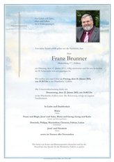 Franz Brunner, verstorben am 13. Jänner 2015