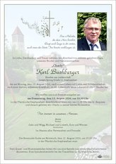 Karl Buchberger, verstorben am 10. August 2026