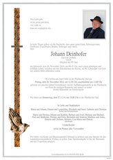 Johann Deinhofer, verstorben am 26. November 2014