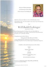 Willibald Eichinger, verstorben am 27. Februar 2014