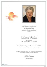 Theresia Fauland, verstorben am 03. Juli 2026