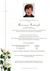 Rosina Fränzl, verstorben am 06. Dezember 2017