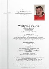 Wolfgang Frenzl, verstorben am 22. April 2021