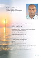 Johann Frenzl, verstorben am 21. Mai 2025