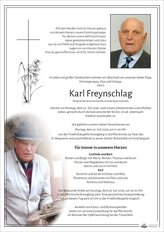 Karl Freynschlag, verstorben am 20. Juli 2026