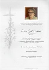 Anna Gatterbauer, verstorben am 16. April 2024