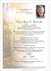 Herbert Grim, verstorben am 04. Jänner 2018