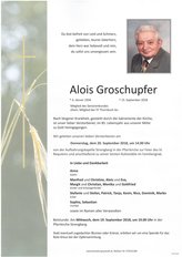 Alois Groschupfer, verstorben am 15. September 2018