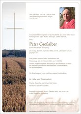 Peter Großalber, verstorben am 29. September 2023