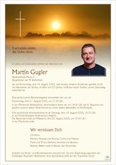 Martin Gugler, verstorben am 14. August 2025