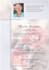 Berta Gugler, verstorben am 15. September 2019