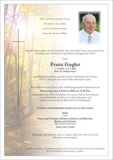Franz Gugler, verstorben am 27. Jänner 2018