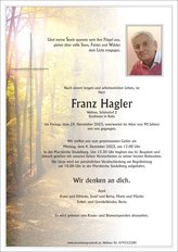 Franz Hagler, verstorben am 24. November 2023