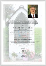 Adalbert Hahnl, verstorben am 09. Februar 2020
