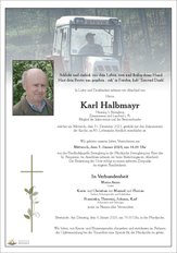 Karl Halbmayr, verstorben am 31. Dezember 2025