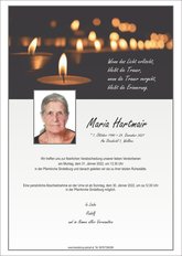 Maria Hartmair, verstorben am 25. Dezember 2021