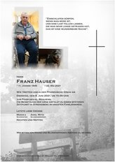 Franz Hauser, verstorben am 22. Mai 2021