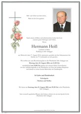 Hermann Heiß, verstorben am 17. August 2016