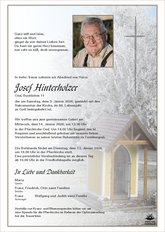 Josef Hinterholzer, verstorben am 03. Jänner 2026