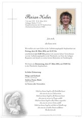 Florian Huber, verstorben am 22. März 2014