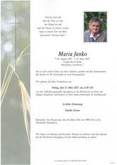 Maria Janko, verstorben am 12. März 2017