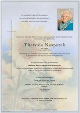 Theresia Kasparek, verstorben am 07. Oktober 2018