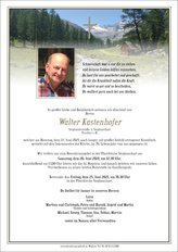 Walter Kastenhofer, verstorben am 22. Juni 2021