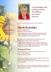 Elfriede Kastenhofer, verstorben am 01. August 2025