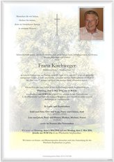 Franz Kirchweger, verstorben am 29. April 2016
