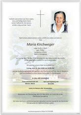 Maria Kirchweger, verstorben am 18. Mai 2018