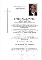 Leopold Kirchweger, verstorben am 05. November 2020