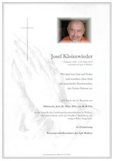 Josef Kloimwieder, verstorben am 18. März 2014