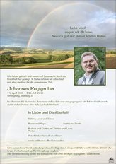 Johannes Koglgruber, verstorben am 21. Juli 2025