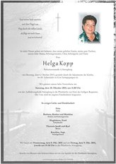 Helga Kopp, verstorben am 06. Oktober 2015