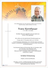 Franz Korntheuer, verstorben am 14. Dezember 2025