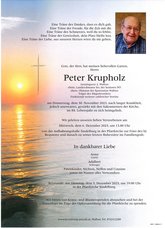 Peter Krupholz, verstorben am 30. November 2023