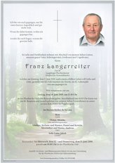 Franz Langerreiter, verstorben am 09. Juni 2019