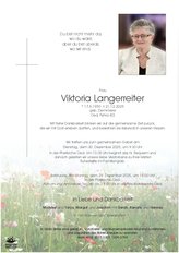 Viktoria Langerreiter, verstorben am 21. Dezember 2025