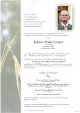 Johann Maischberger, verstorben am 09. Oktober 2015